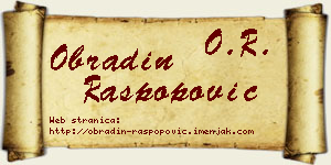Obradin Raspopović vizit kartica